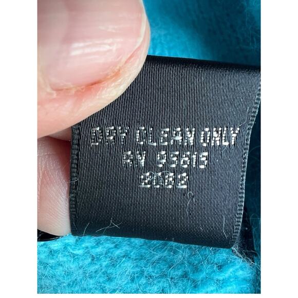 VTG Rafaella Angora Sweater Lambswool S Blue Cowl Neck Y2K 90s Quiet Luxury - Picture 8 of 9